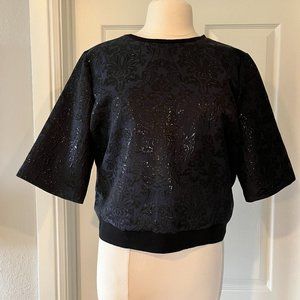 Simply Vera Vera Wang Crop Brocade Shimmer Top Size XL